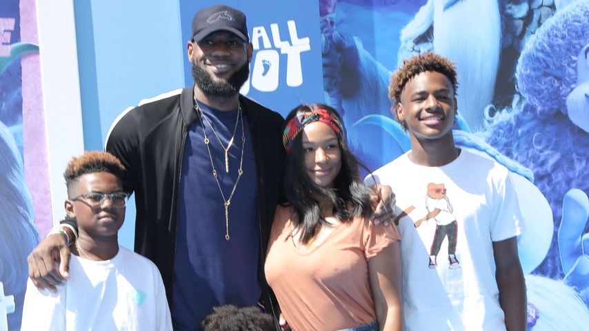 LeBron James mit seiner Familie, 2018