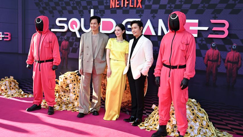 Lee Jung-Jae, Park Gyu-young und Lee Byung-hun im Juni 2025 in London