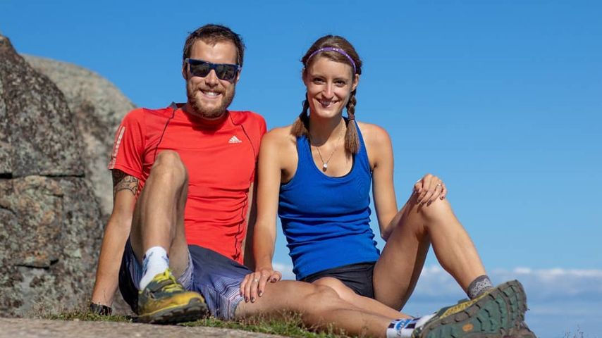 Biathlet Leif Nordgren und seine Partnerin Caitlin