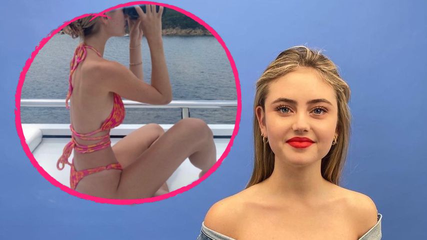 Mit Fernglas in der Hand: Leni Klum zeigt sich im Bikini