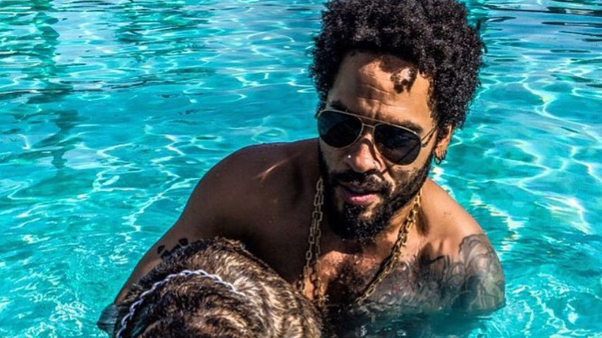 Lenny Kravitz mit seinem Hund Leroy Brown