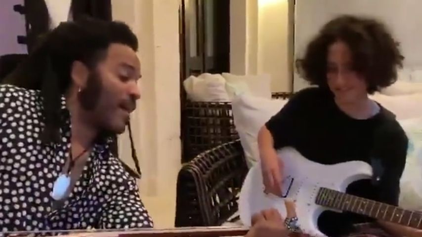 Lenny Kravitz mit J.Los Tochter Emme, 2021