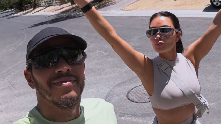 Lewis Hamilton besucht Kim Kardashian bei der Arbeit am Set