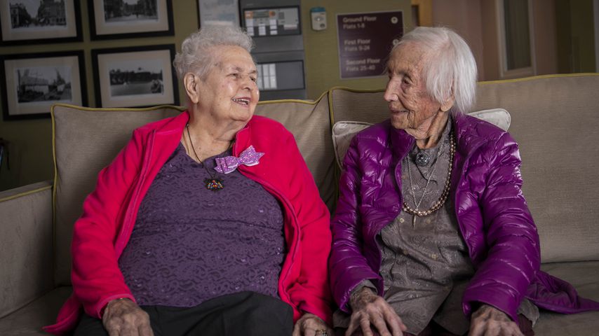 Lil Thomas und Amy Winifred Hawkin an Lils 100. Geburtstag