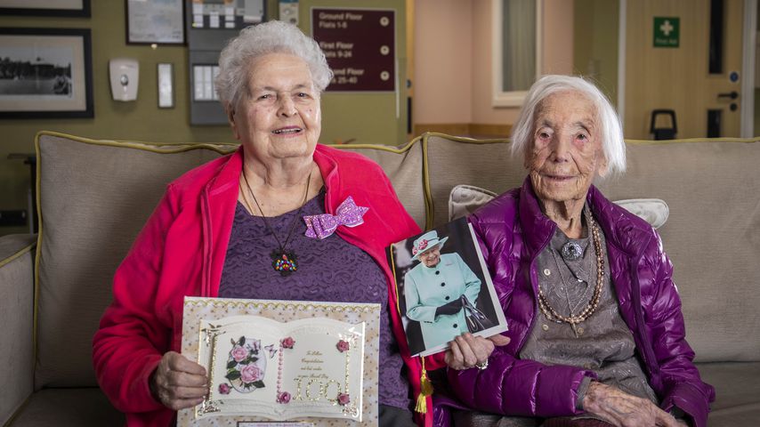 Lil Thomas und Amy Winifred Hawkin an Lils 100. Geburtstag