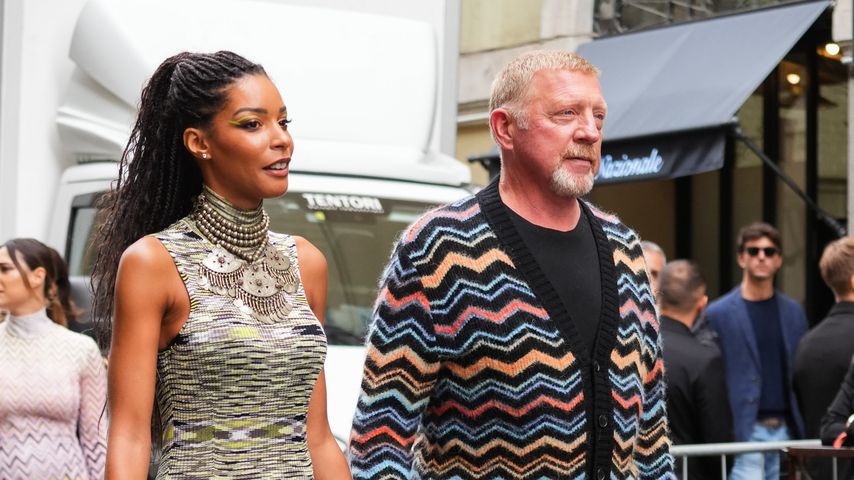 Lilian de Carvalho Monteiro mit Boris Becker bei der Mailänder Fashion Week