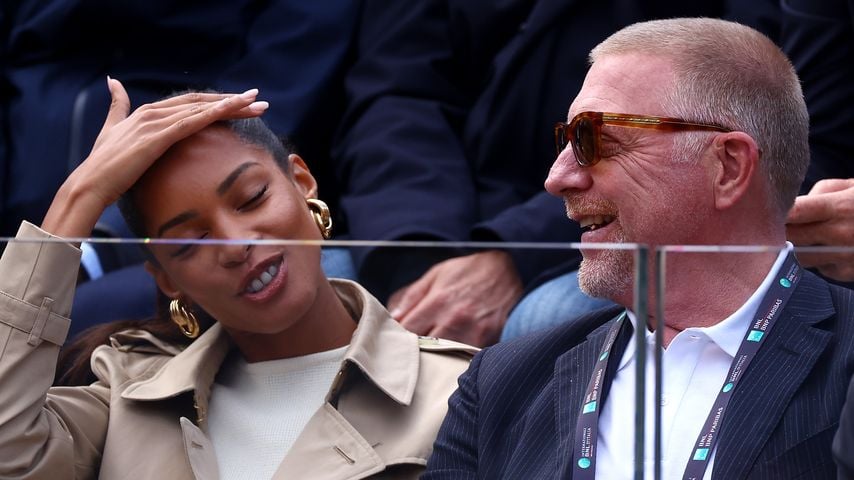 Lilian de Carvalho Monteiro und Boris Becker bei den Italian Open 2023