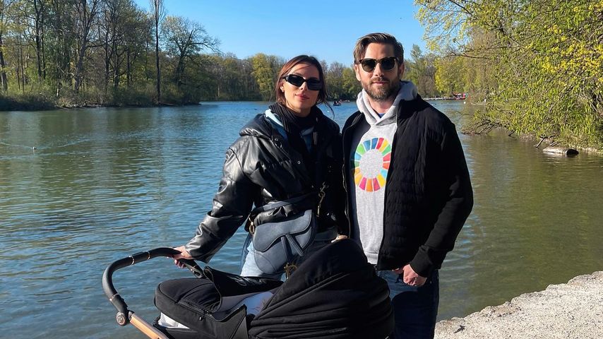 Liliana Matthäus mit ihrem Partner und Baby Gigi