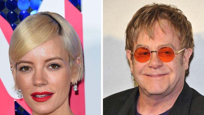 Collage: Lily Allen und Elton John