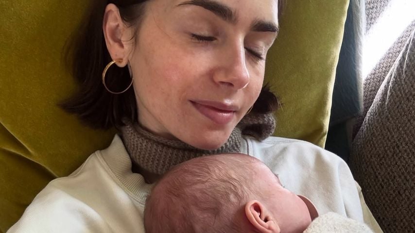 Lily Collins' Tochter verzaubert mit Flieder-Look am Set