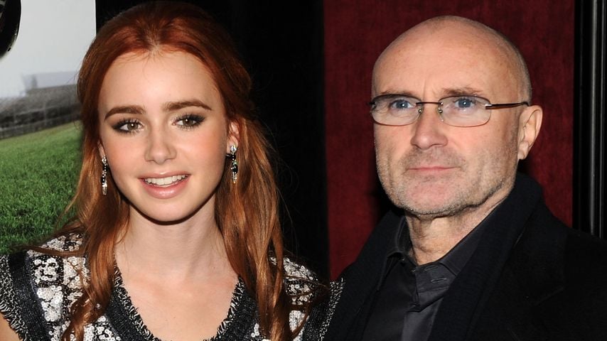 Lily Collins mit ihrem Vater Phil Collins, 2009 in New York