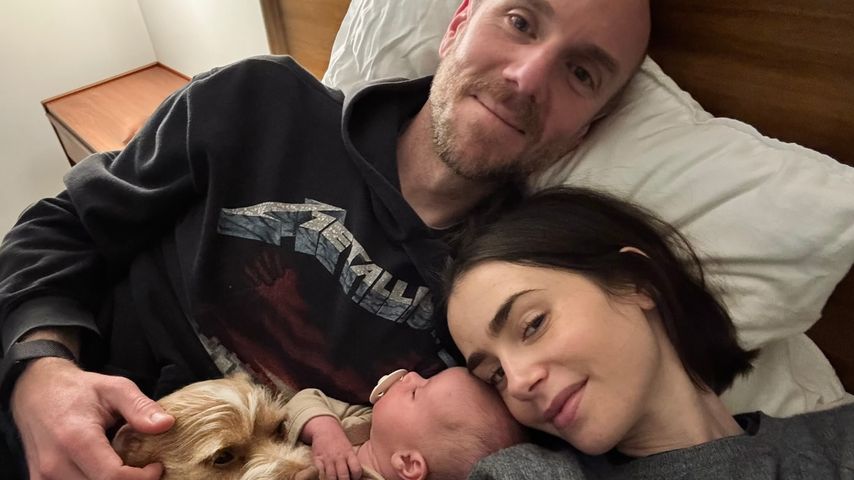 Lily Collins und ihr Mann Charlie McDowell mit ihrer Tochter Tove, Februar 2025