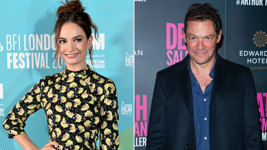 Vor Kuss: Lily James und Dominic West in Vater-Tochter-Rolle