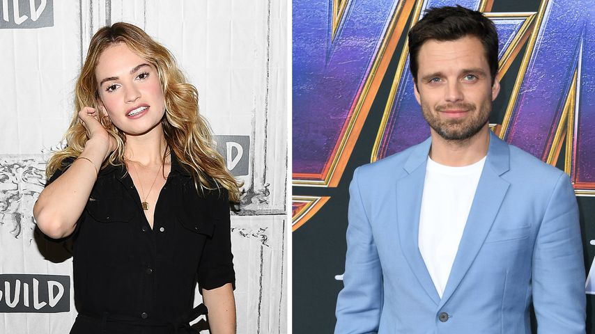 Collage: Lily James und Sebastian Stan