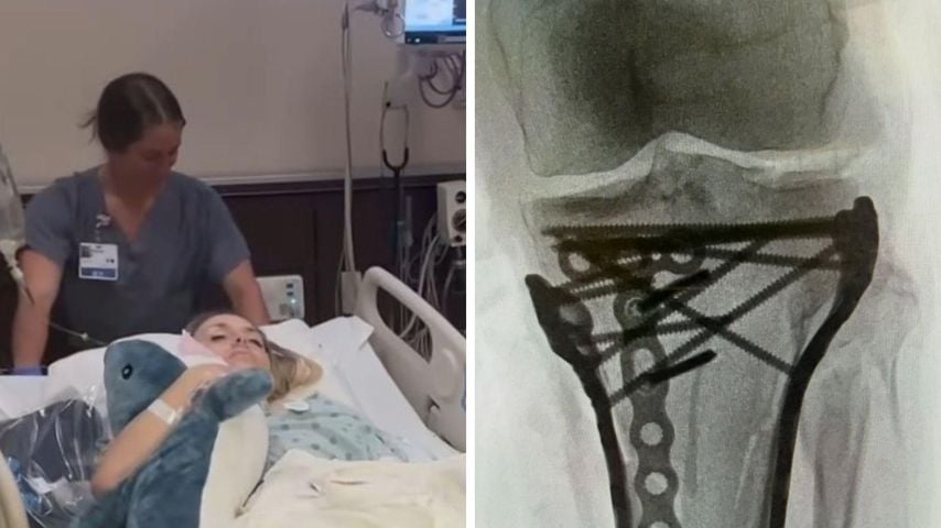 Collage: Lindsey Vonn teilt Bilder aus dem Krankenhaus