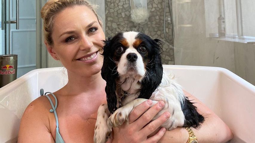 Lindsey Vonn und ihre Hündin Lucy in L.A. im Mai 2020
