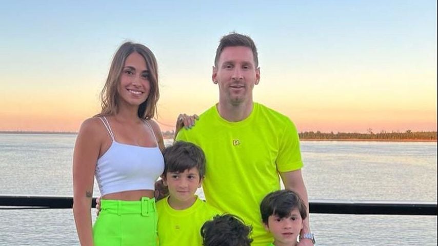Textmarkerstyle? Lionel Messis Family verblüfft in Neon-Look