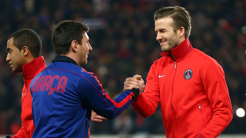 Lionel Messi und David Beckham, April 2013