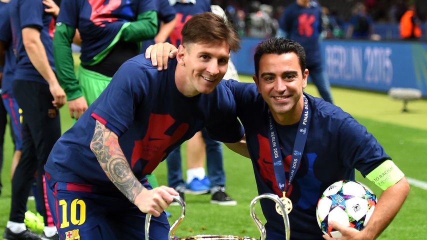 Lionel Messi und Xavi Hernandez beim UEFA Champions League Finale 2015