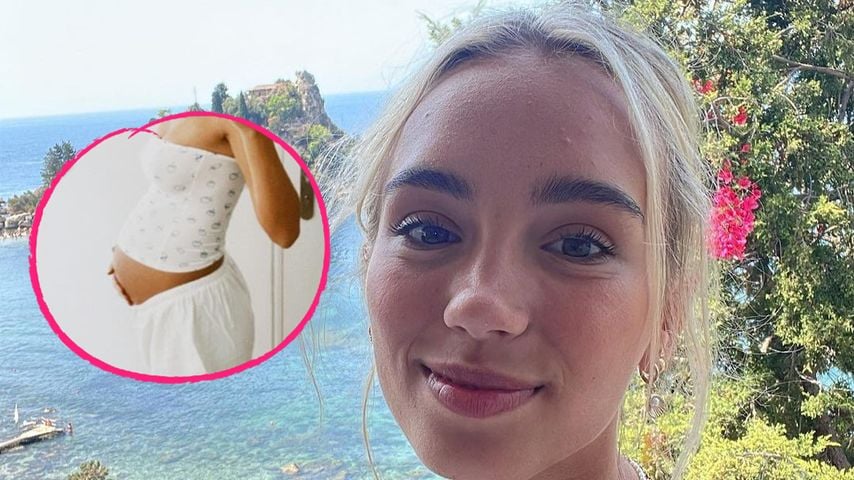 Bauchfrei: Lisa Mantler präsentiert stolz ihre Babykugel