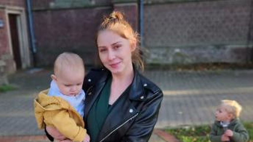Loredana Wollny mit ihrem Sohn Aurelio bei der Taufe im Oktober 2023
