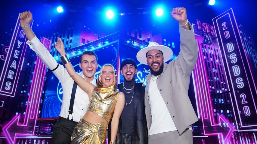 Lorent Berisha, Monika Gajek, Kiyan Yousefbeik und Sem Eisinger bei DSDS 2023