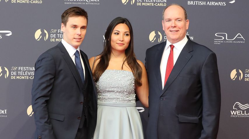 Louis Ducruet mit Marie Chevallier und Prinz Albert II. auf einem Event in Monaco