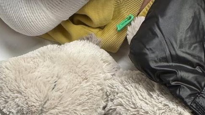 Louise Thompsons Sohn Leo mit seinem Kuscheltier im Krankenhausbett, Januar 2026