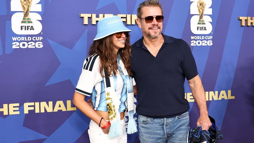 Luciana Barroso und Matt Damon auf dem Fifa Gold Carpet vor dem WM-Finale 2026 in East Rutherford
