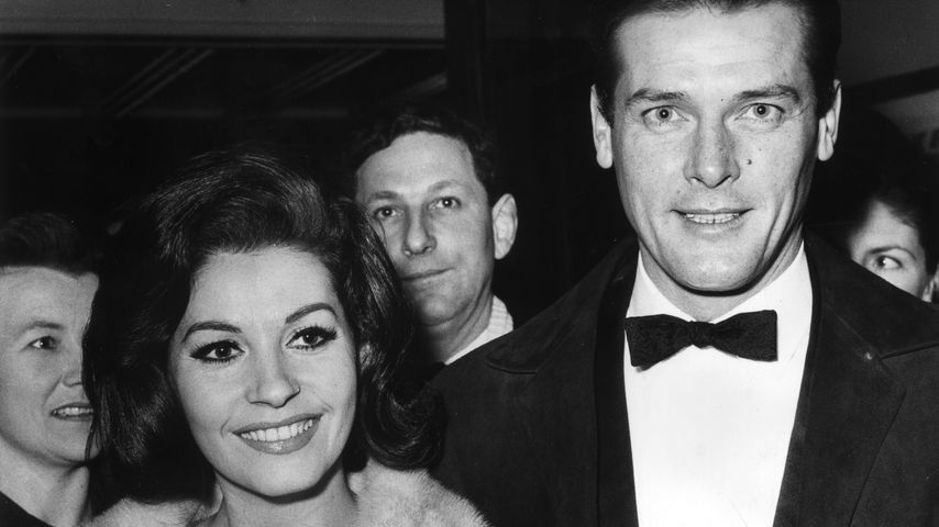 Luisa Mattioli und Roger Moore bei der Premiere von "The Saint" in London, September 1968