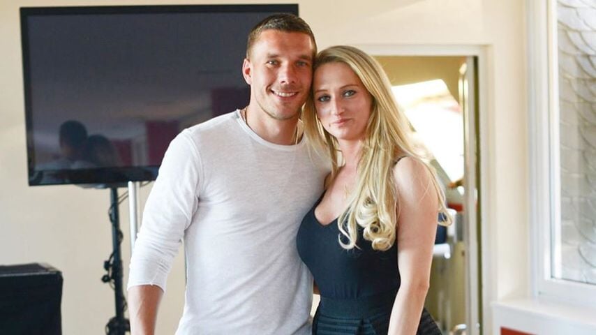 Lukas Podolski und seine Ehefrau Monika im Jahr 2019