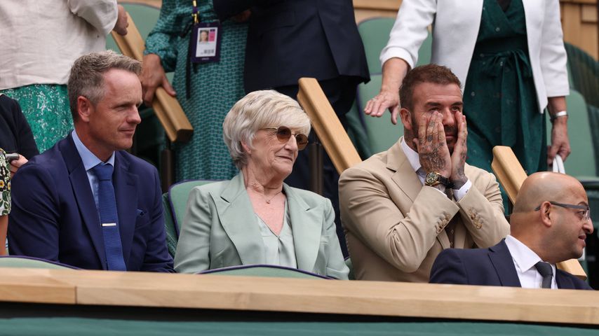 Luke Donals, Sandra Beckham und David Beckham in Wimbledon