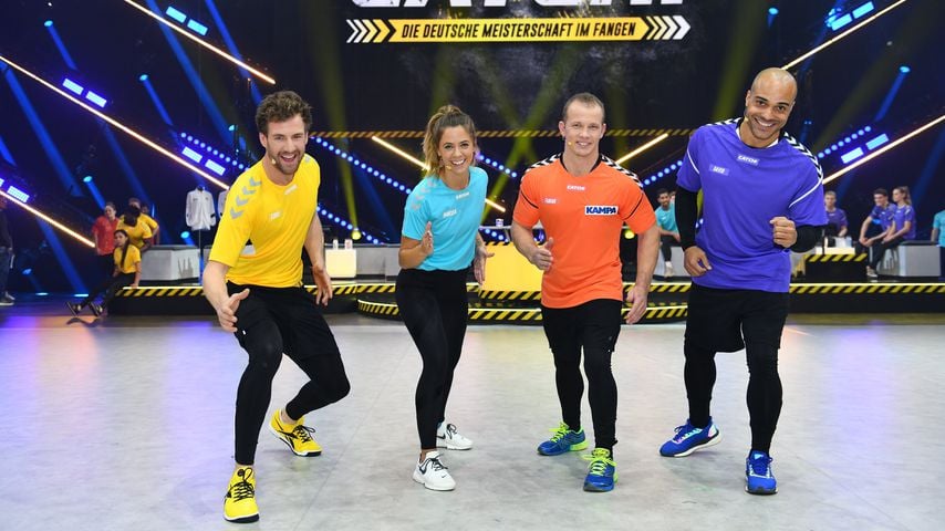 Luke Mockridge, Vanessa Mai, Fabian Hambüchen und David Odonkor bei "Catch!"