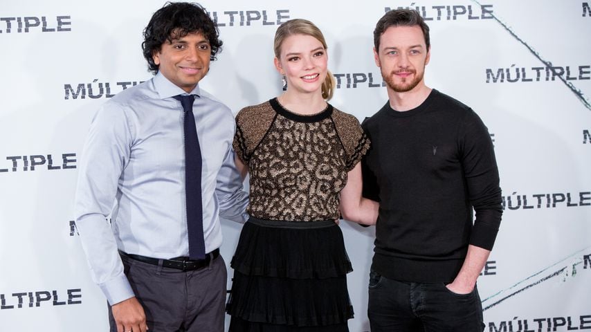 M. Night Shyamalan, Anya Taylor-Joy und James McAvoy bei einem Event zu "Split"