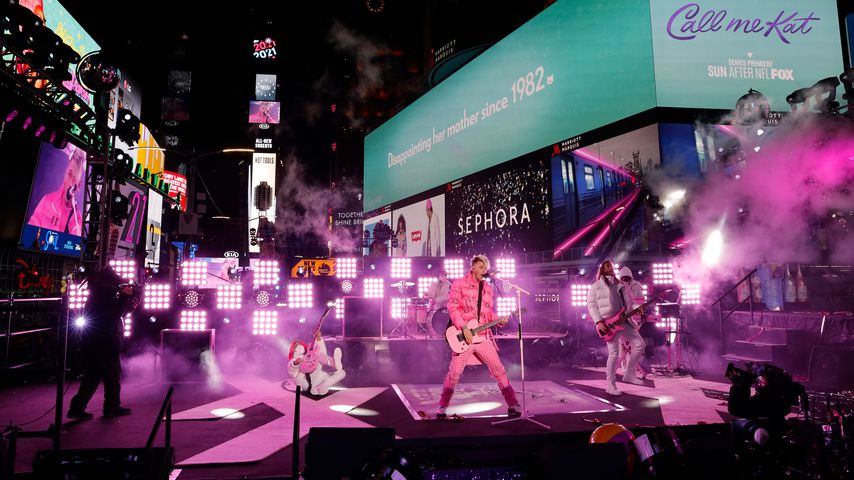 Machine Gun Kelly bei der Silvester-Party am Times Square in NYC im Dezember 2020