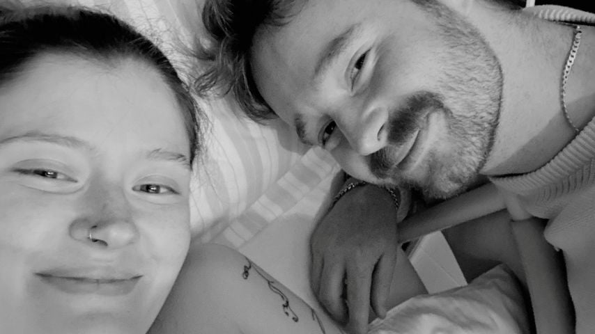 Madeline Juno und Marco Lesche mit ihrer Tochter