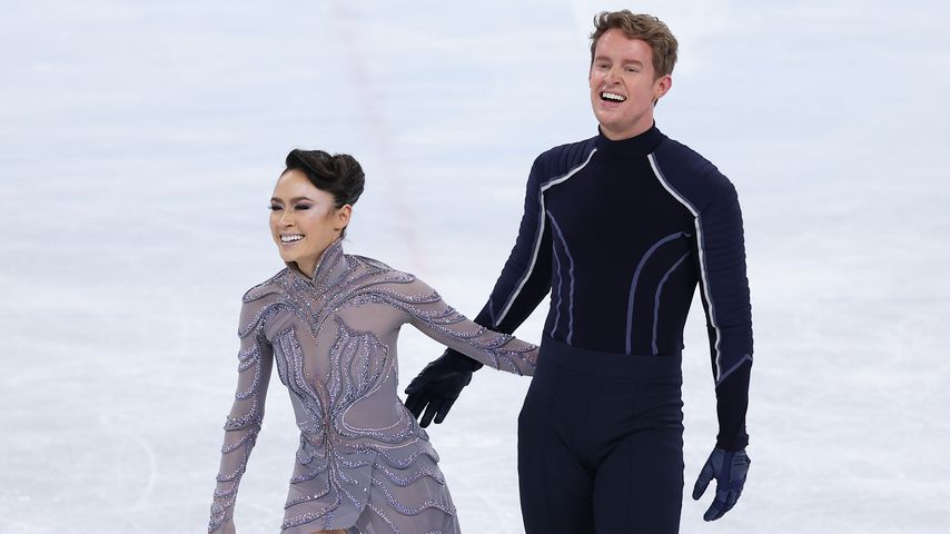 Madison Chock und Evan Bates bei den Olympischen Winterspielen in Beijing im Februar 2022