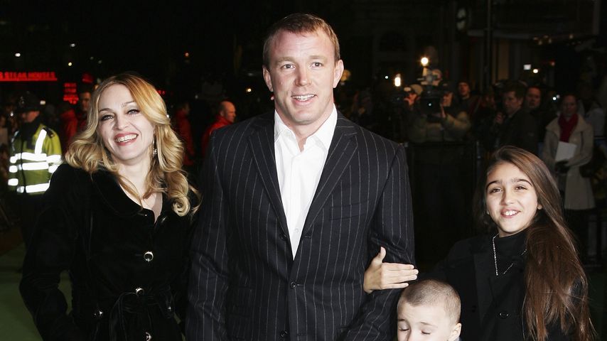 Madonna, Guy Ritchie mit den Kindern Rocco Ritchie und Lourdes Leon