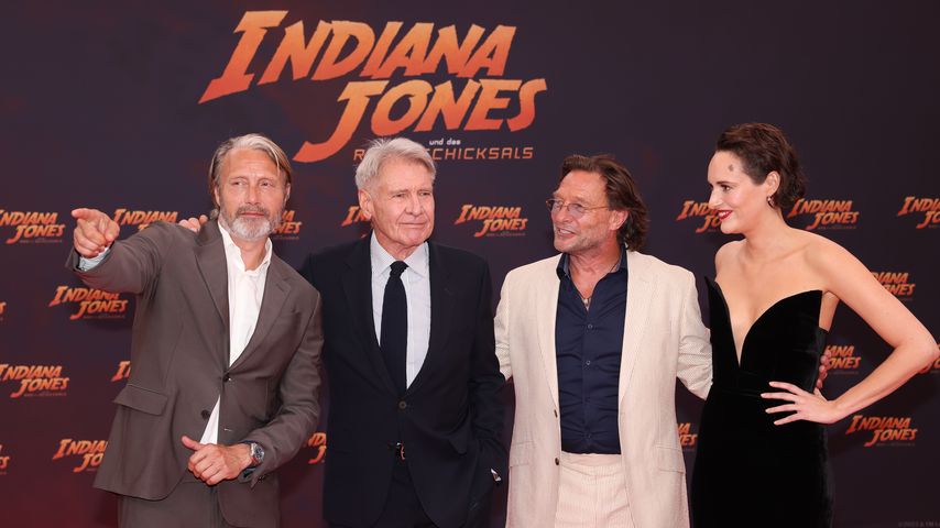Mads Mikkelsen, Harrison Ford, Thomas Kretschmann und Phoebe Waller-Bridge in Berlin