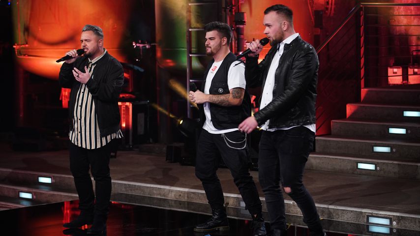 Manolito Schwarz, Ricardo Rodrigues und Joshua Tappe beim finalen DSDS-Recall 2020
