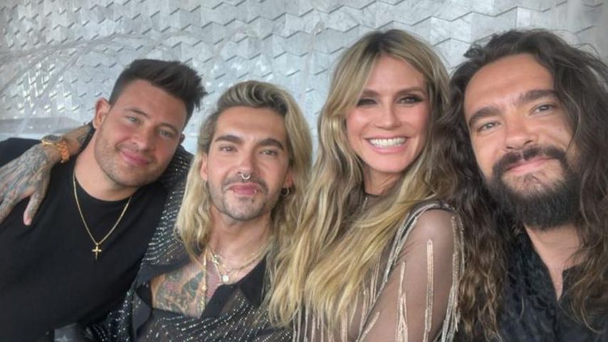 Marc Eggers, Bill Kaulitz, Heidi Klum und Tom Kaulitz, April 2024