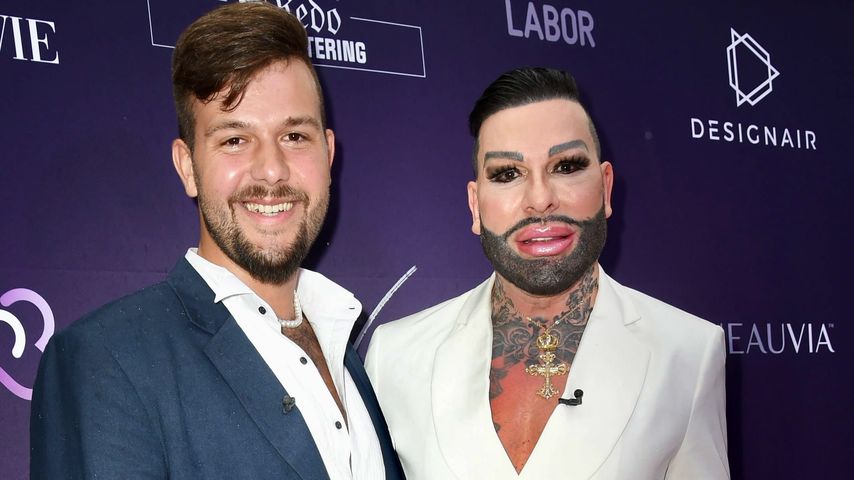 Marc-Eric Lehmann und Harald Glööckler bei der Berliner Fashion Week 2023