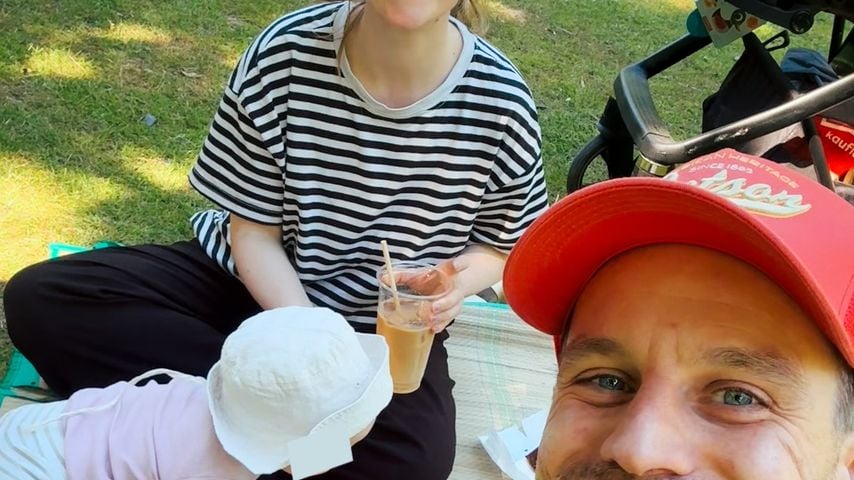 Schauspieler Marc und Kristina Dumitru und ihr gemeinsames Kind