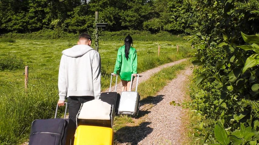 Marcel Dähne und Lisa-Marie Weinberger beim Auszug aus dem "Sommerhaus der Stars"