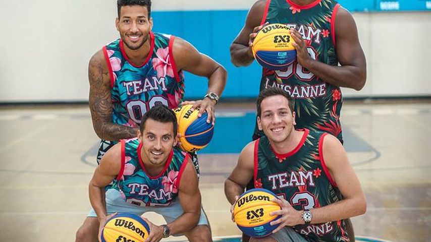Profibasketballer Marco Lehmann mit Teamkollegen