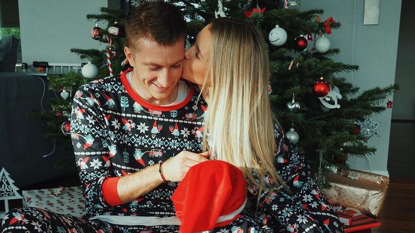 Marco Reus, Scarlett Gartmann und ihre Tochter an Weihnachten, Dezember 2019