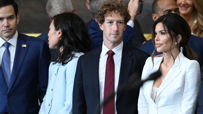 Marco Rubio, Priscilla Chan, Mark Zuckerberg und Lauren Sánchez bei Trumps Amtseinführung 2025