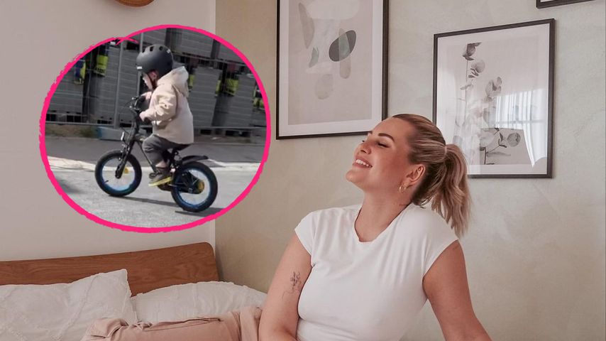 Schon so groß! Maren Wolfs Sohn Lyan fährt bereits Fahrrad