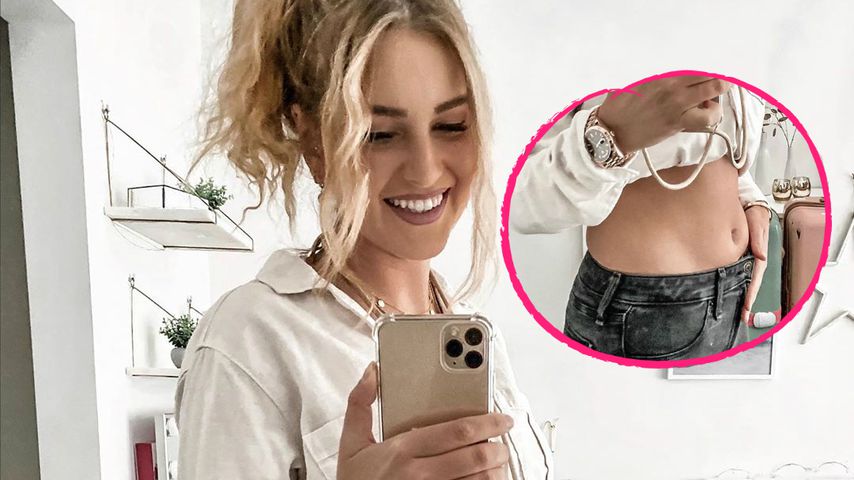 Große Vorfreude: Maren Wolf zeigt ihren Acht-Wochen-Bauch