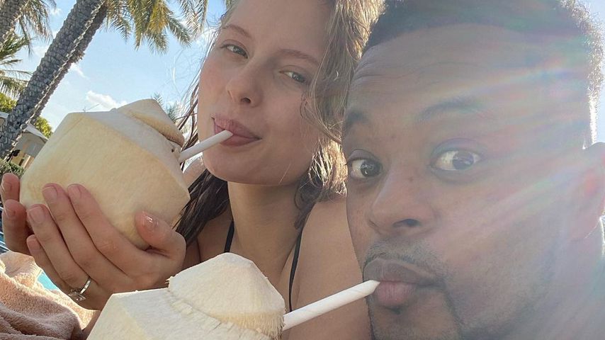 Margaux Alexandra und Patrice Evra im Januar 2021